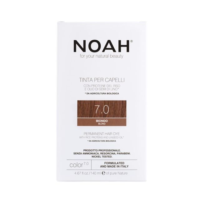 Стойкая краска для волос Tinta per capelli. Noah, цвет 7.0 blond, 140 мл
Стойкая краска для волос Tinta per capelli. Noah, цвет 7.0 blond, 140 мл