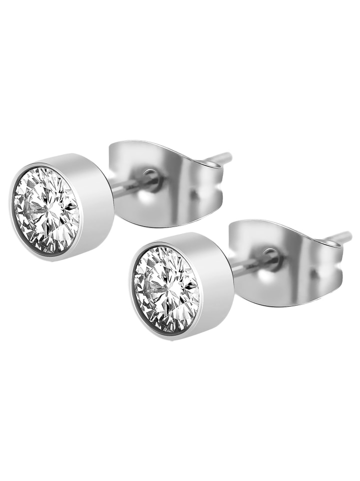 Adeliás Женские серьги - серьги-гвоздики из нержавеющей стали с кубическим цирконием в серебряной оправе
Adeliás Женские серьги - серьги-гвоздики из нержавеющей стали с кубическим цирконием в серебряной оправе