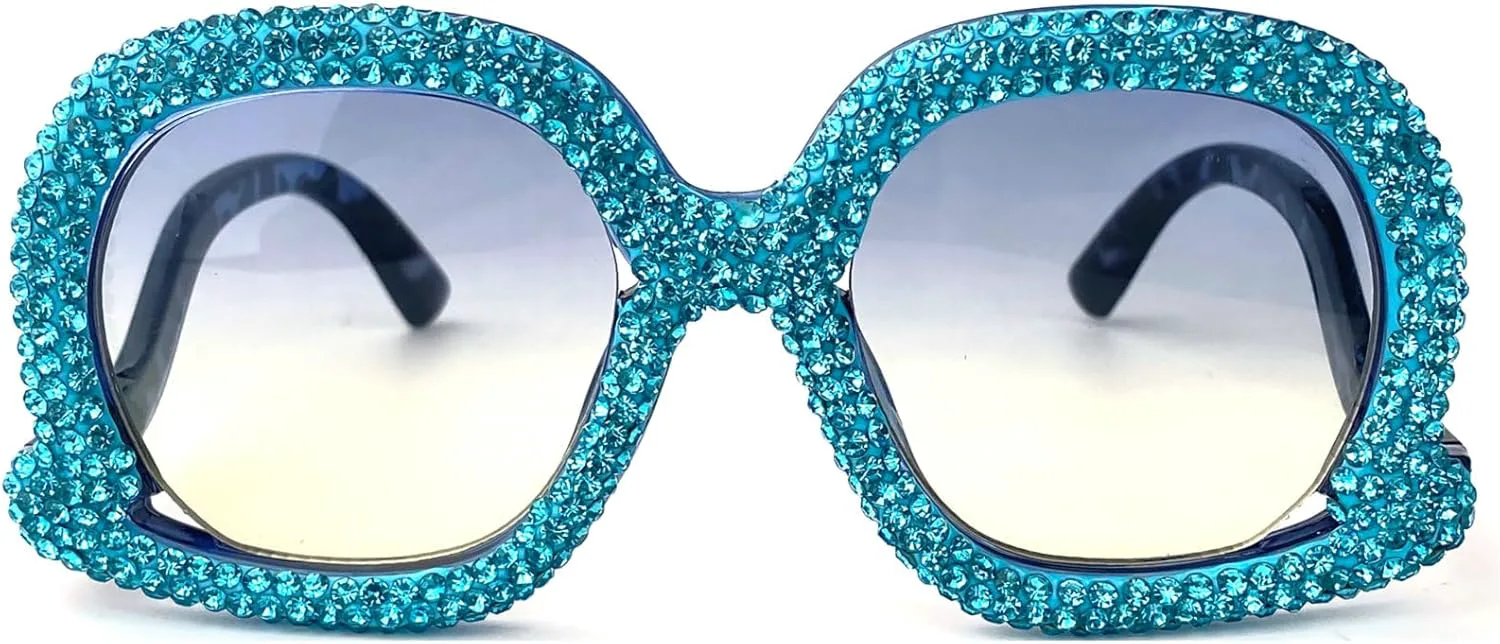 Большие солнцезащитные очки с кристаллами и бриллиантами для женщин, овальная толстая оправа, сверкающие стразами, идеально подходят для вечеринки mincl, Blue
Большие солнцезащитные очки с кристаллами и бриллиантами для женщин, овальная толстая оправа, сверкающие стразами, идеально подходят для вечеринки mincl, Blue