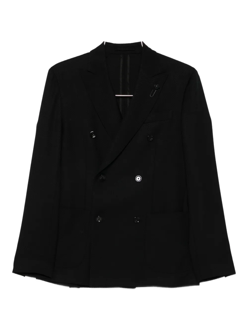Двубортный шерстяной жакет Lardini, черный
Двубортный шерстяной жакет Lardini, черный