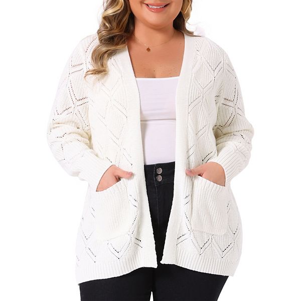 Кардиган с карманами для женщин plus size Agnes Orinda, White
Кардиган с карманами для женщин plus size Agnes Orinda, White