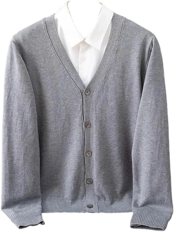 Мужской кашемировый кардиган V-образного выреза свободного кроя
Мужской кашемировый кардиган V-образного выреза свободного кроя