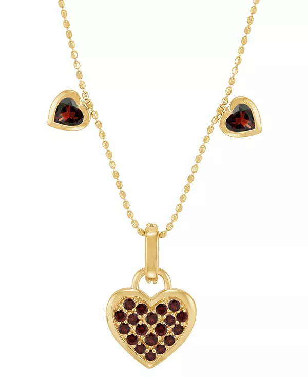 Ожерелье с подвеской в виде тройного сердца из серебра 14 карат с аметистом (3/4 карата) и бриллиантами, 18 дюймов, позолоченное серебро 14 карат Macy'S, garnet
Ожерелье с подвеской в виде тройного сердца из серебра 14 карат с аметистом (3/4 карата) и бриллиантами, 18 дюймов, позолоченное серебро 14 карат Macy'S, garnet