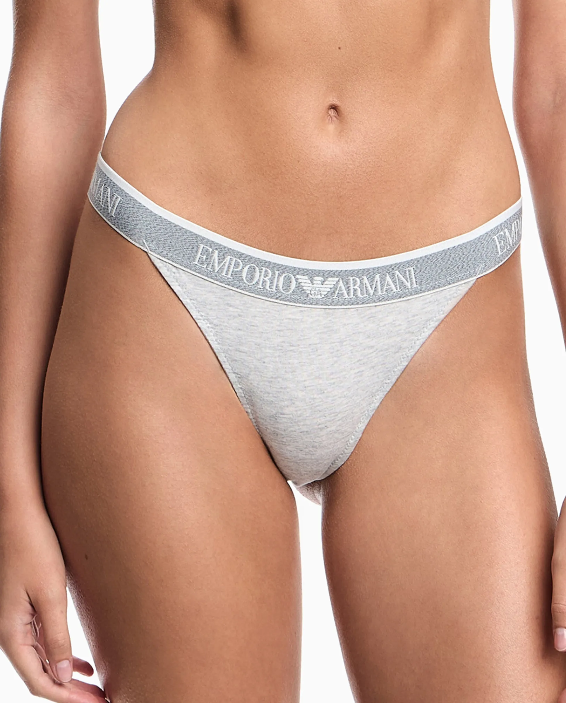 Набор из двух хлопковых трусов "Iconic Logoband" Armani, серый 
Набор из двух хлопковых трусов "Iconic Logoband" Armani, серый