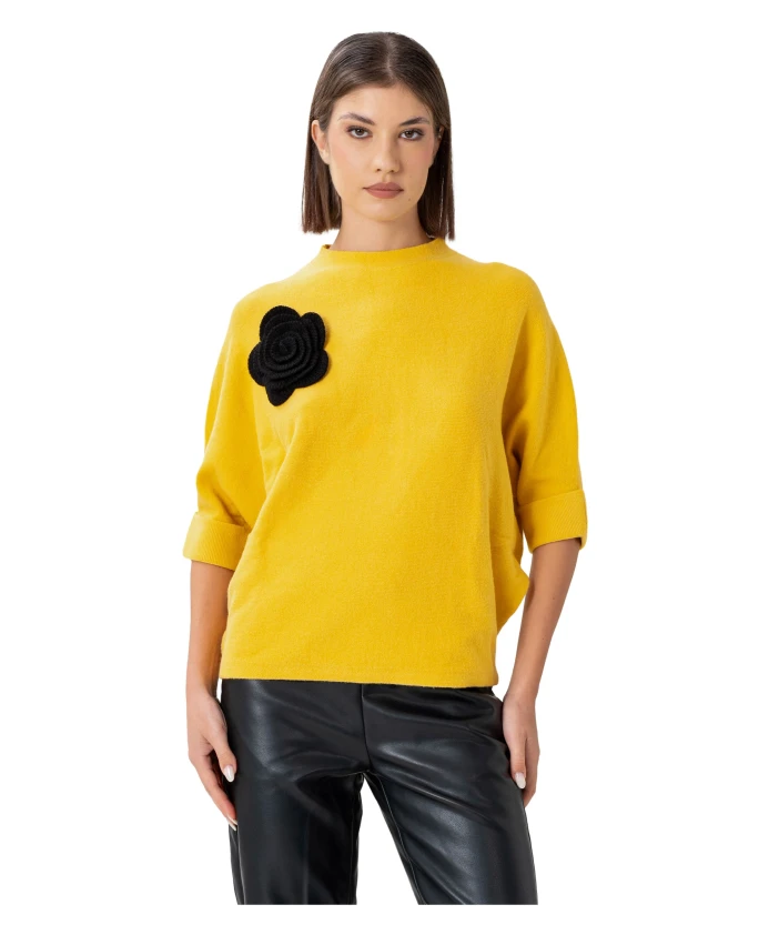 Свитер с короткими рукавами и цветочным орнаментом Kocca, желтый
Свитер с короткими рукавами и цветочным орнаментом Kocca, желтый