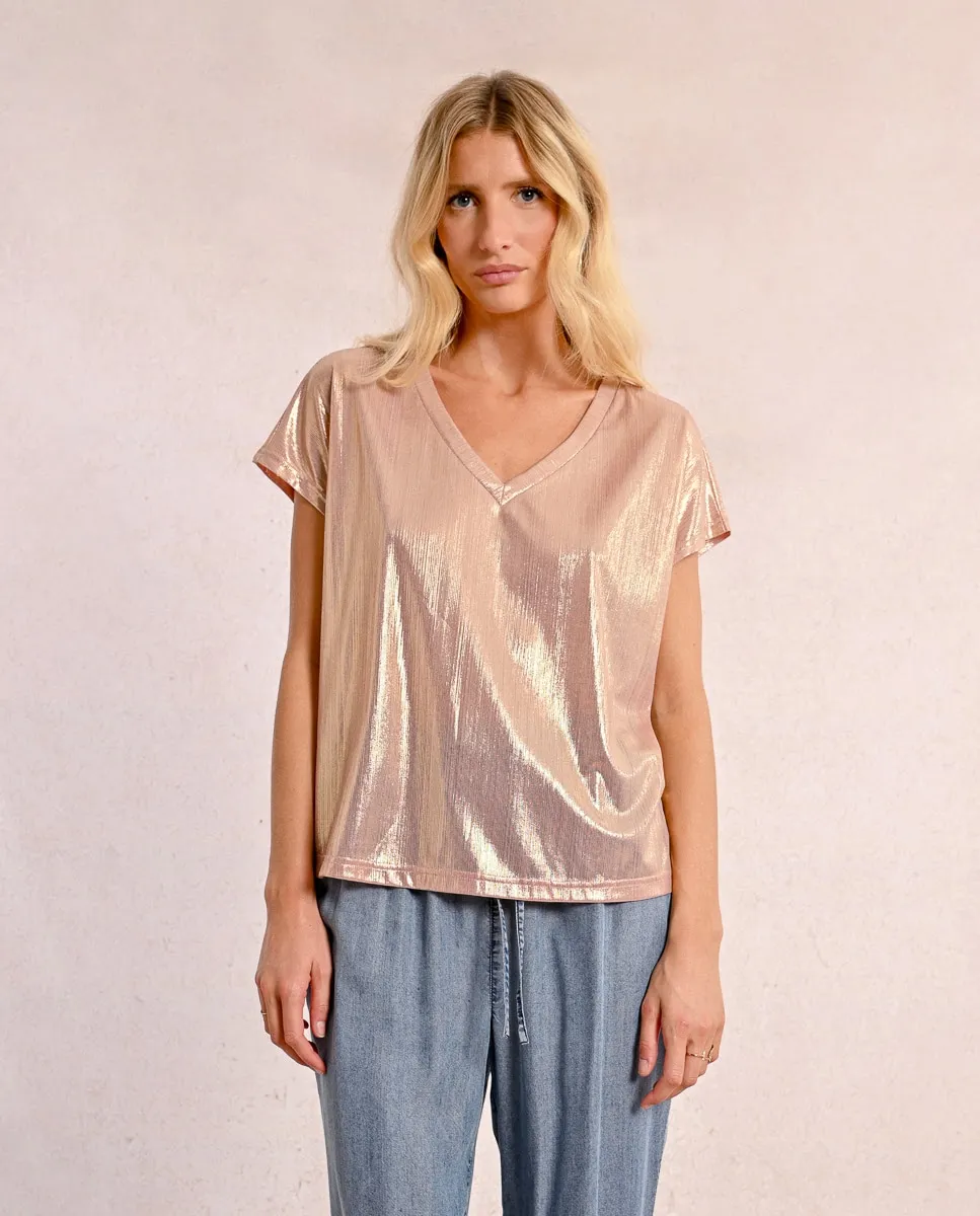 Женская футболка с коротким рукавом из блестящей ткани Molly Bracken, розовый
Женская футболка с коротким рукавом из блестящей ткани Molly Bracken, розовый