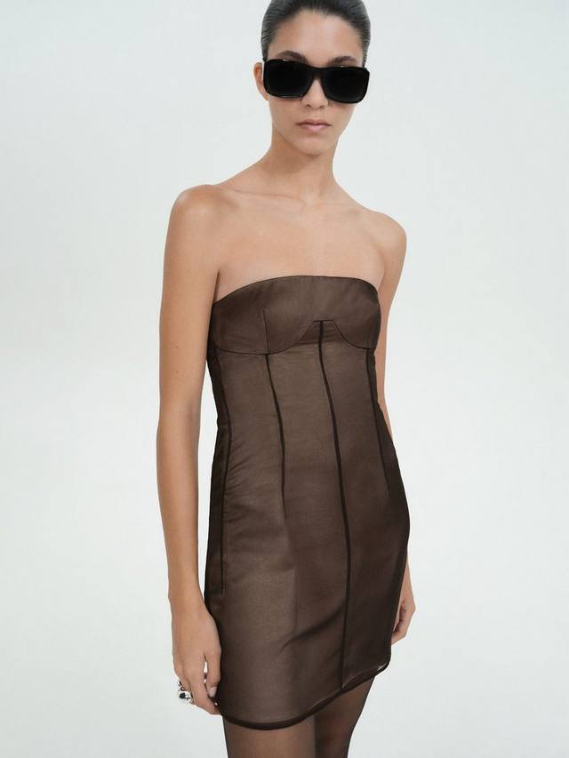 Мини-платье без бретелек chloe Mango, черный
Мини-платье без бретелек chloe Mango, черный