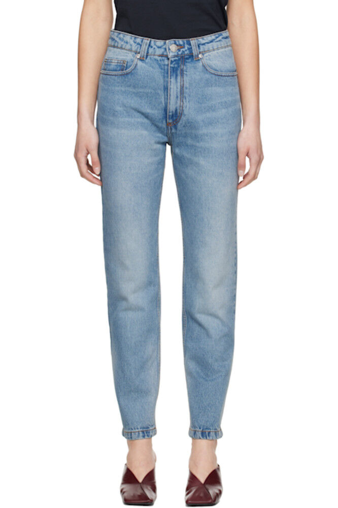 Синие хлопковые джинсы классического кроя AMI Paris
Синие хлопковые джинсы классического кроя AMI Paris