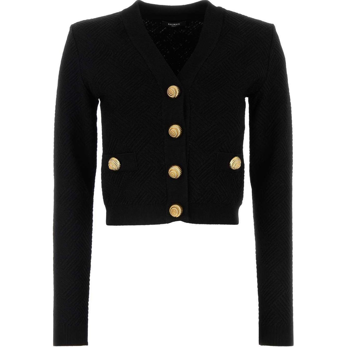 Кардиган с V-образным вырезом на пуговицах BALMAIN, черный
Кардиган с V-образным вырезом на пуговицах BALMAIN, черный
