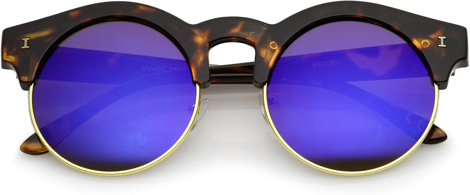 zeroUV - Современные солнцезащитные очки в полуободковой оправе с цветными зеркальными линзами и металлическим каркасом, диаметр линз 51 мм, Tortoise-gold / Blue Mirror
zeroUV - Современные солнцезащитные очки в полуободковой оправе с цветными зеркальными линзами и металлическим каркасом, диаметр линз 51 мм, Tortoise-gold / Blue Mirror