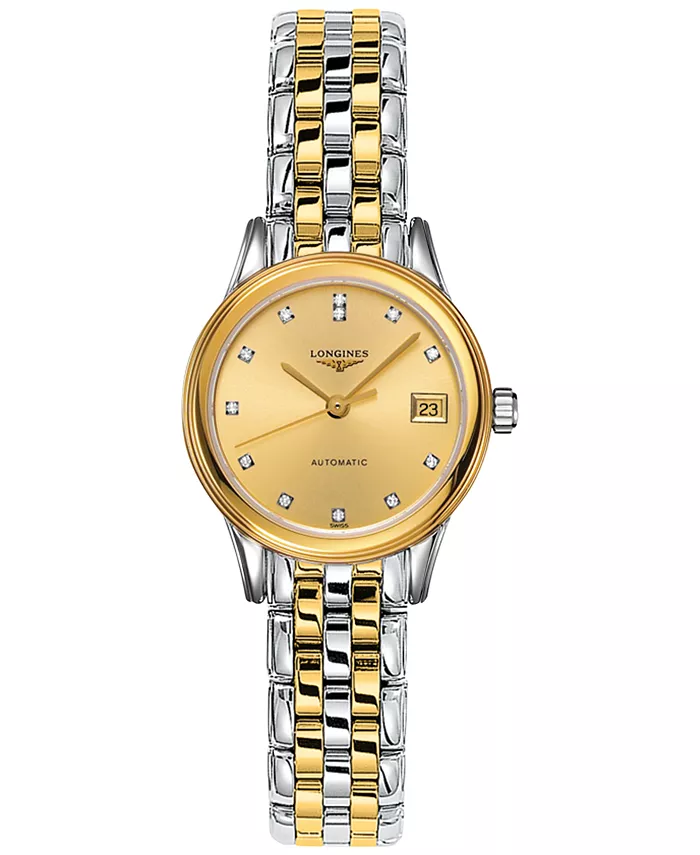 Женские швейцарские автоматические часы Flagship с бриллиантами, двухцветное PVD покрытие, браслет из нержавеющей стали, 26 мм, модель L42743377 Longines
Женские швейцарские автоматические часы Flagship с бриллиантами, двухцветное PVD покрытие, браслет из нержавеющей стали, 26 мм, модель L42743377 Longines