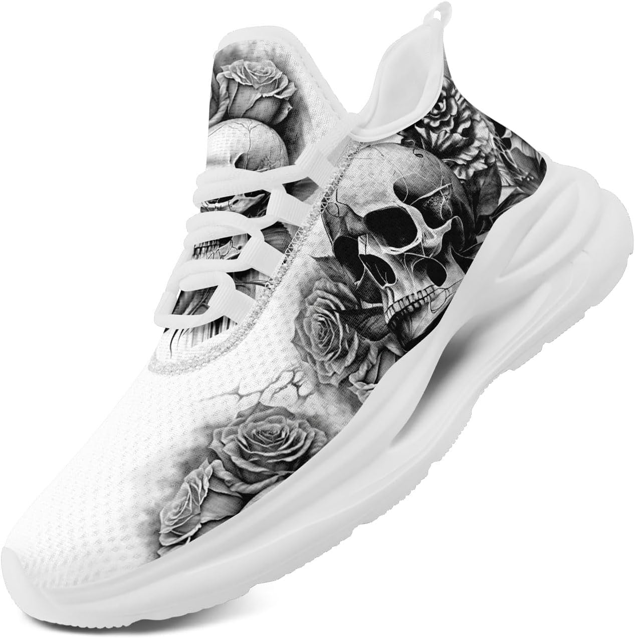Мужские кроссовки с черепом Легкие спортивные обувь с амортизацией для ходьбы и тренировок Нескользящие дышащие теннисные кроссовки Coolcustomize, белый
Мужские кроссовки с черепом Легкие спортивные обувь с амортизацией для ходьбы и тренировок Нескользящие дышащие теннисные кроссовки Coolcustomize, белый