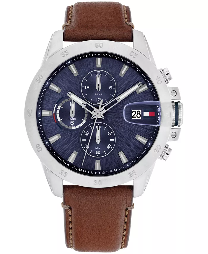 Мужские многофункциональные часы с коричневым кожаным ремешком, 43 мм Tommy Hilfiger
Мужские многофункциональные часы с коричневым кожаным ремешком, 43 мм Tommy Hilfiger