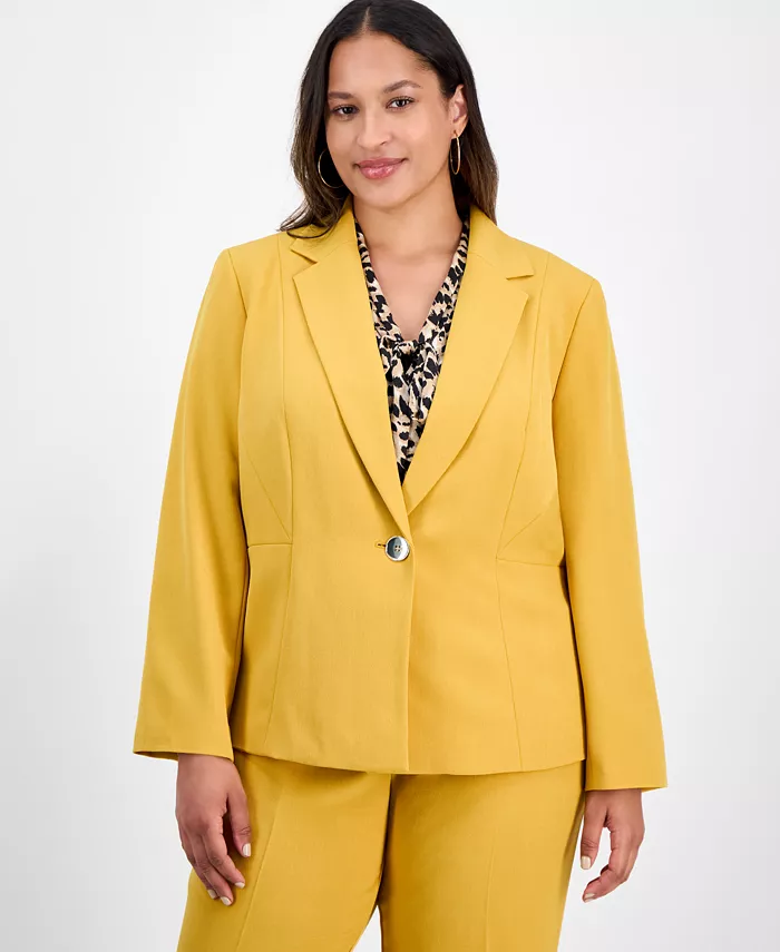 Блейзер больших размеров на одной пуговице Kasper, желтый
Блейзер больших размеров на одной пуговице Kasper, желтый