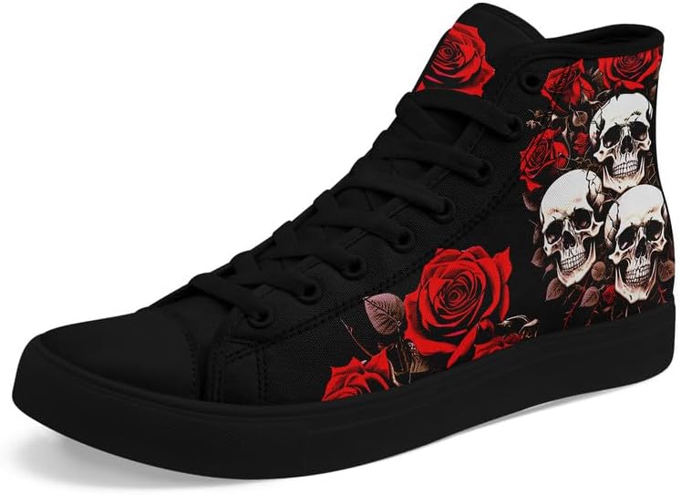 Крутые индивидуальные кроссовки Skull High Tops из холщовой ткани для мужчин и женщин, классические с шнуровкой, готический стиль, повседневные холщовые кроссовки Coolcustomize, Color16
Крутые индивидуальные кроссовки Skull High Tops из холщовой ткани для мужчин и женщин, классические с шнуровкой, готический стиль, повседневные холщовые кроссовки Coolcustomize, Color16