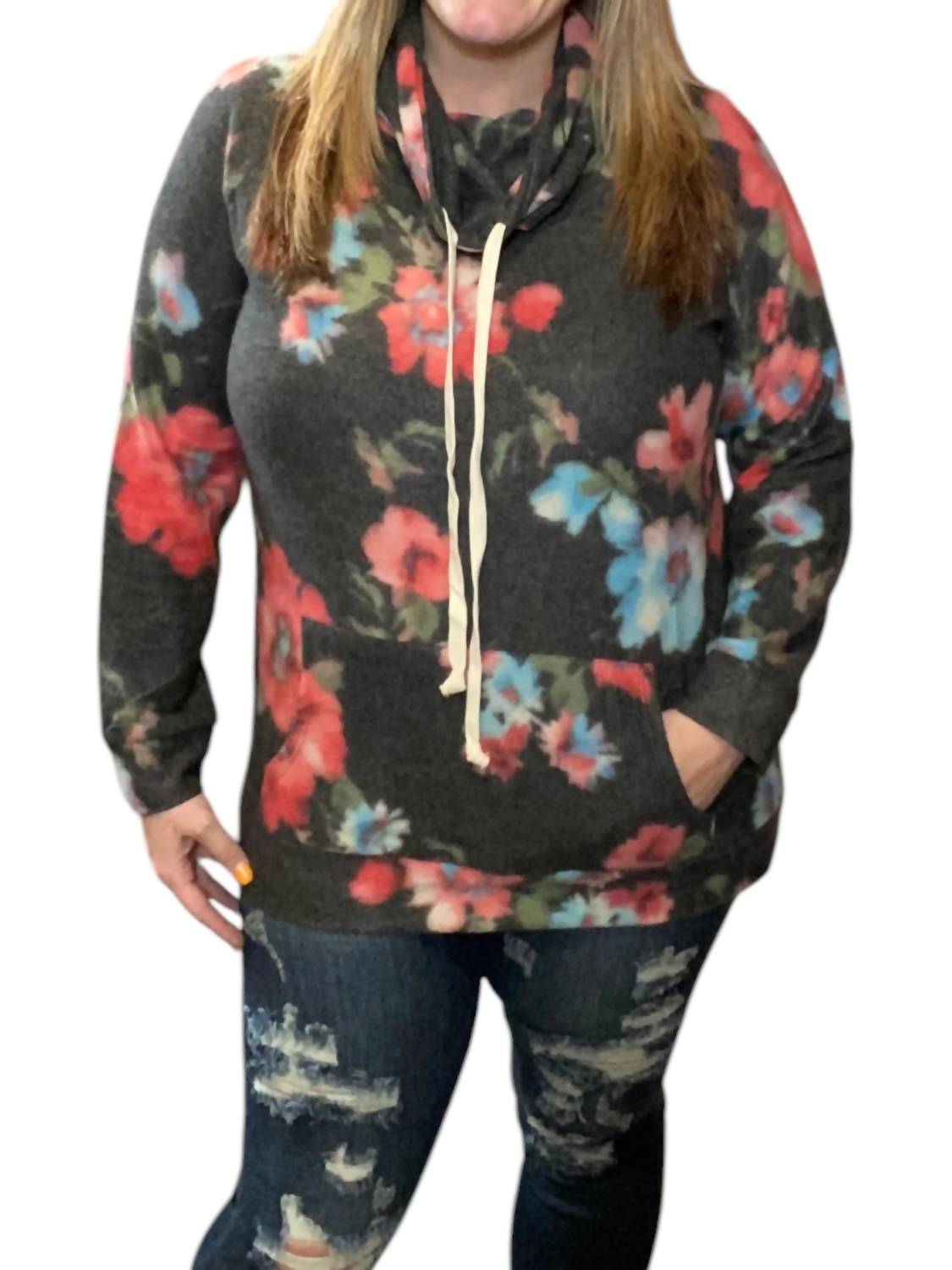 Цветочный свитер с воротником-хомутиком в кораллово-черном цвете honeyme
Цветочный свитер с воротником-хомутиком в кораллово-черном цвете honeyme