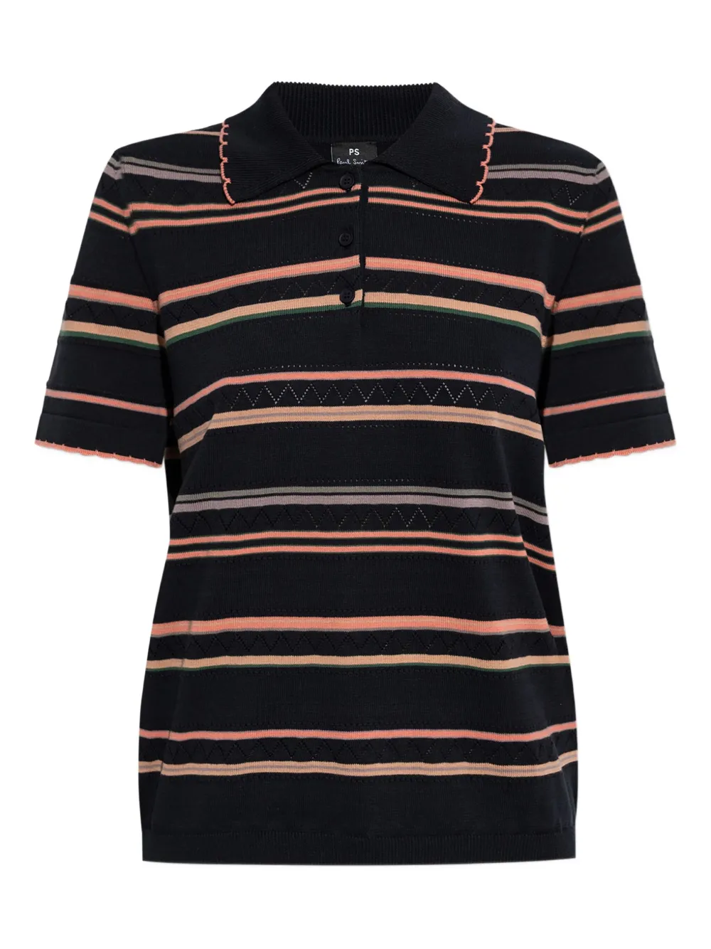 Полосатая рубашка-поло с фестончатым краем PS Paul Smith, черный
Полосатая рубашка-поло с фестончатым краем PS Paul Smith, черный
