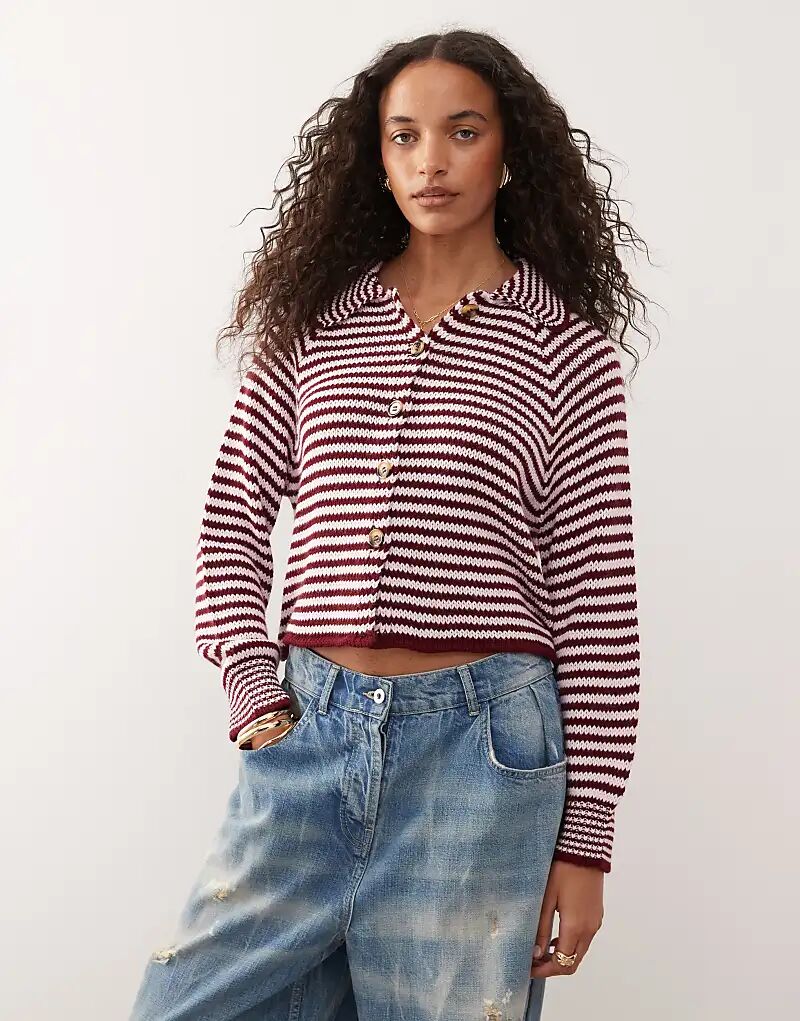 COLLUSION Кардиган реглан в полоску розового цвета
COLLUSION Кардиган реглан в полоску розового цвета