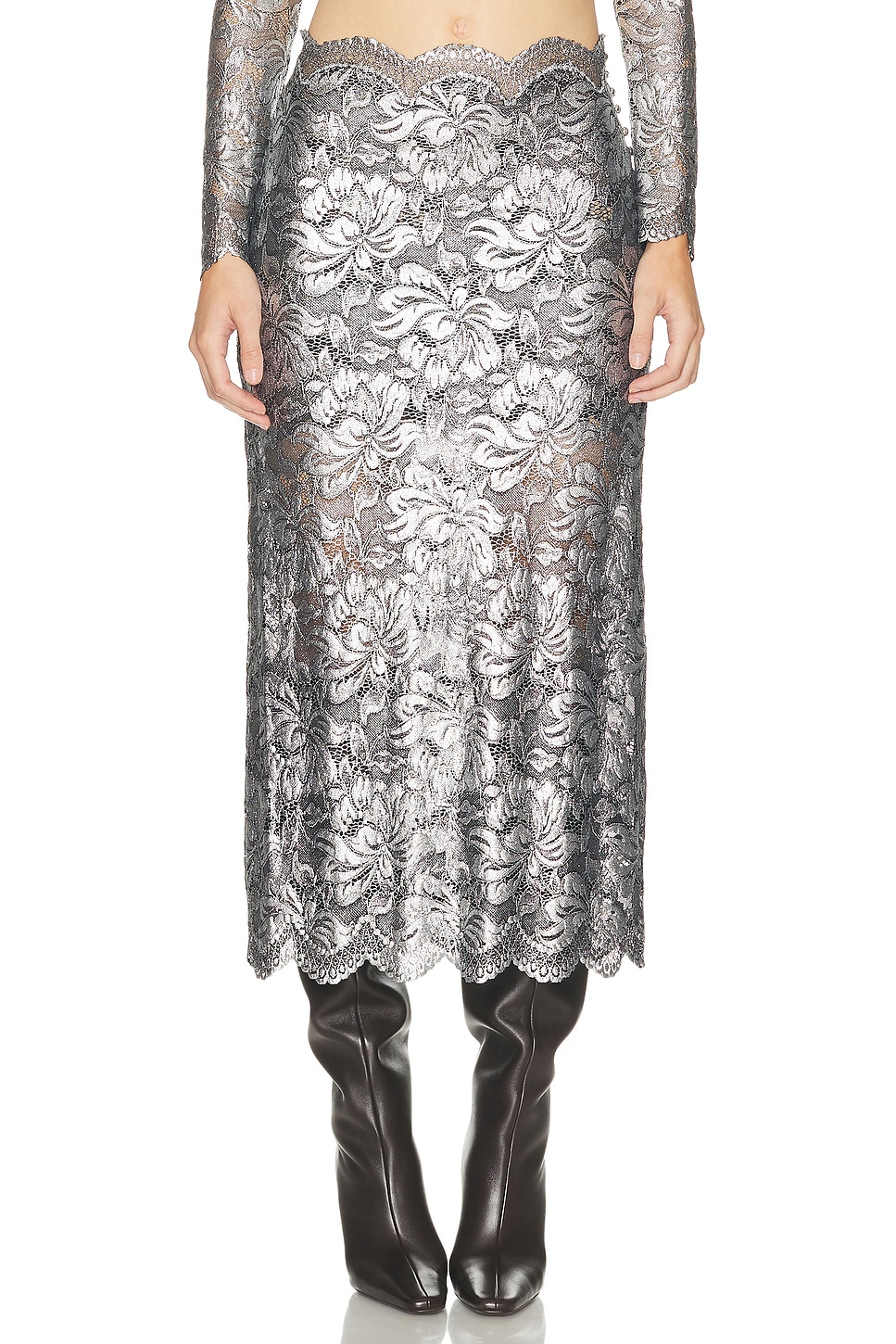 Кружевная миди-юбка Rabanne, Black & Silver
Кружевная миди-юбка Rabanne, Black & Silver