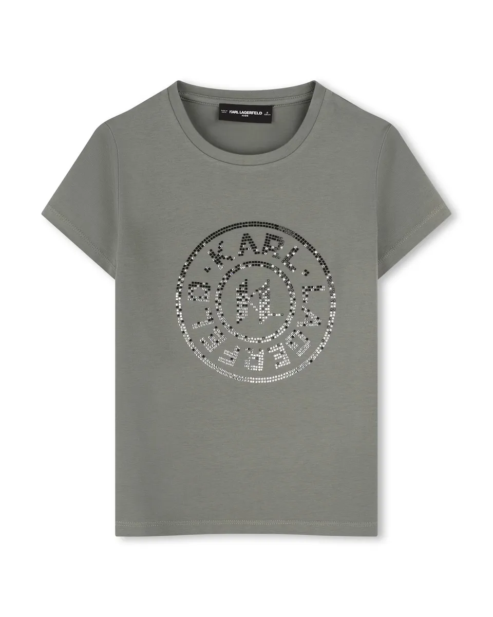 Футболка с коротким рукавом и логотипом со стразами для девочки Karl Lagerfeld Kids, зеленый
Футболка с коротким рукавом и логотипом со стразами для девочки Karl Lagerfeld Kids, зеленый