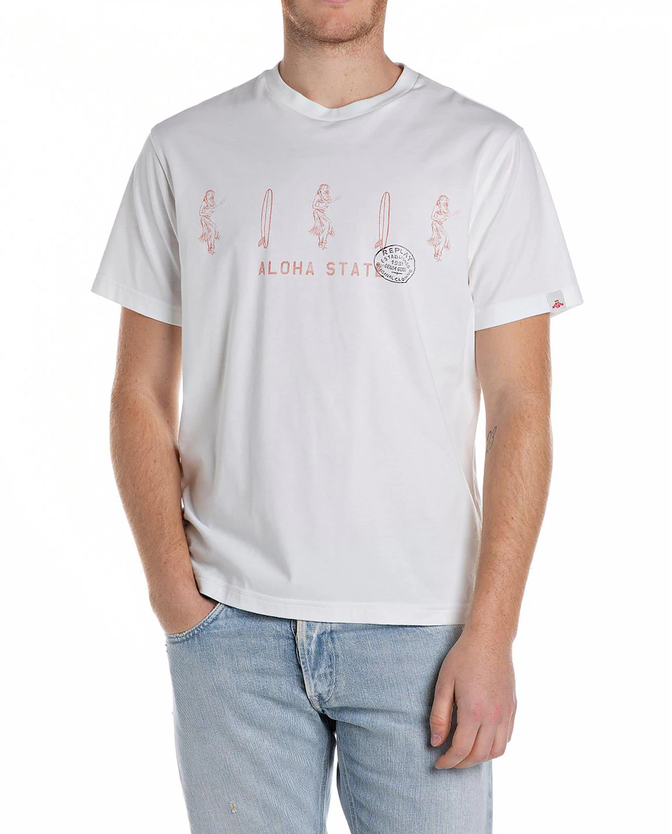 Мужская футболка с коротким рукавом и круглым вырезом Replay, белый
Мужская футболка с коротким рукавом и круглым вырезом Replay, белый