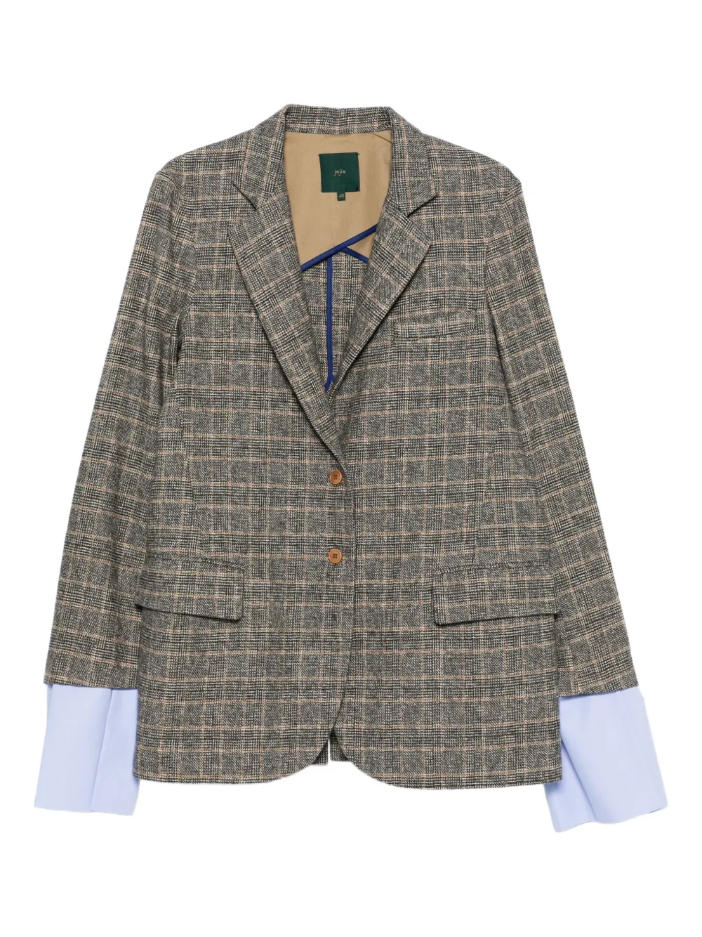 Пиджак в клетку с контрастными манжетами Jejia, серый
Пиджак в клетку с контрастными манжетами Jejia, серый