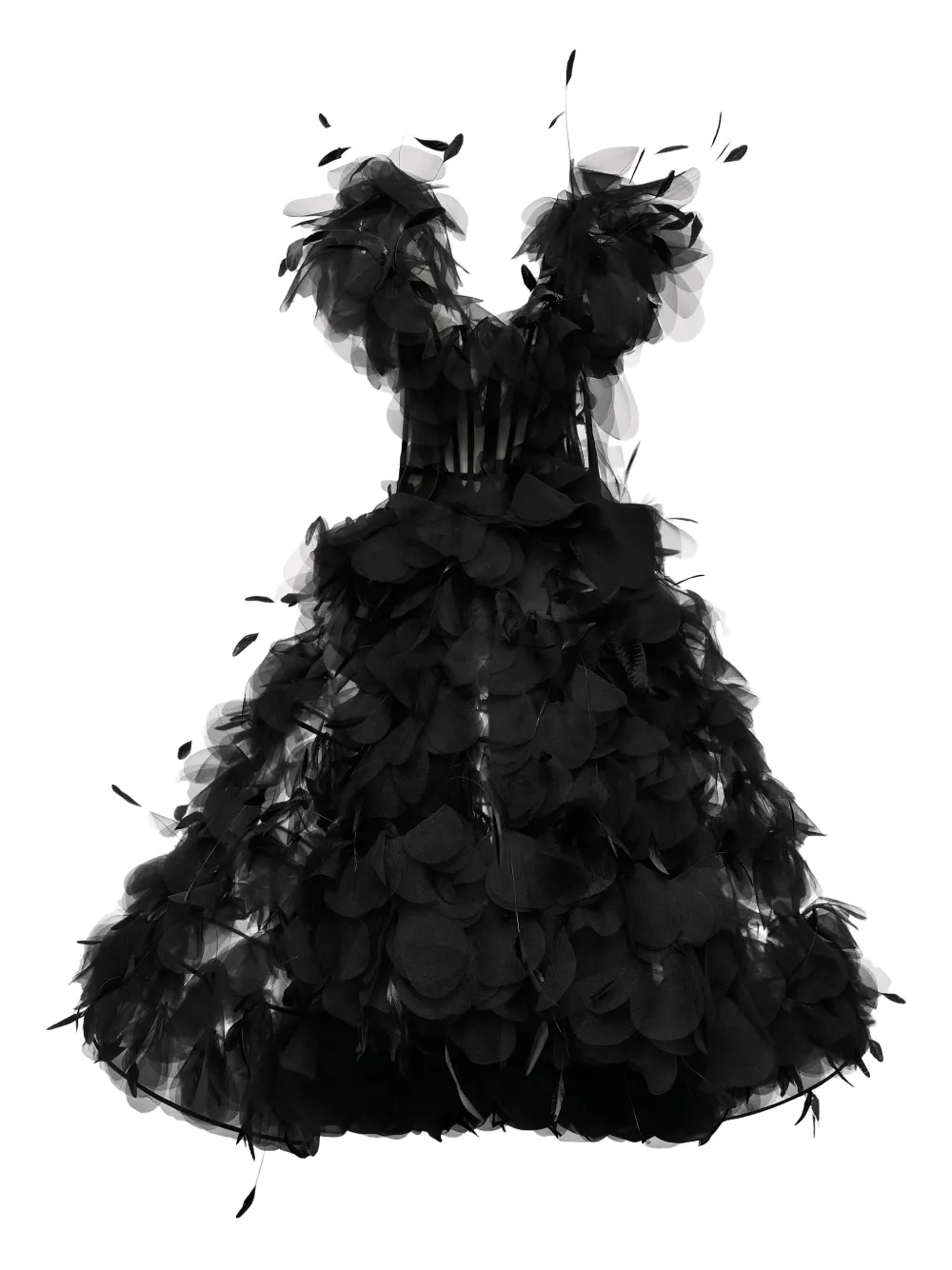 Платье макси с отделкой из перьев Ana Radu, черный
Платье макси с отделкой из перьев Ana Radu, черный