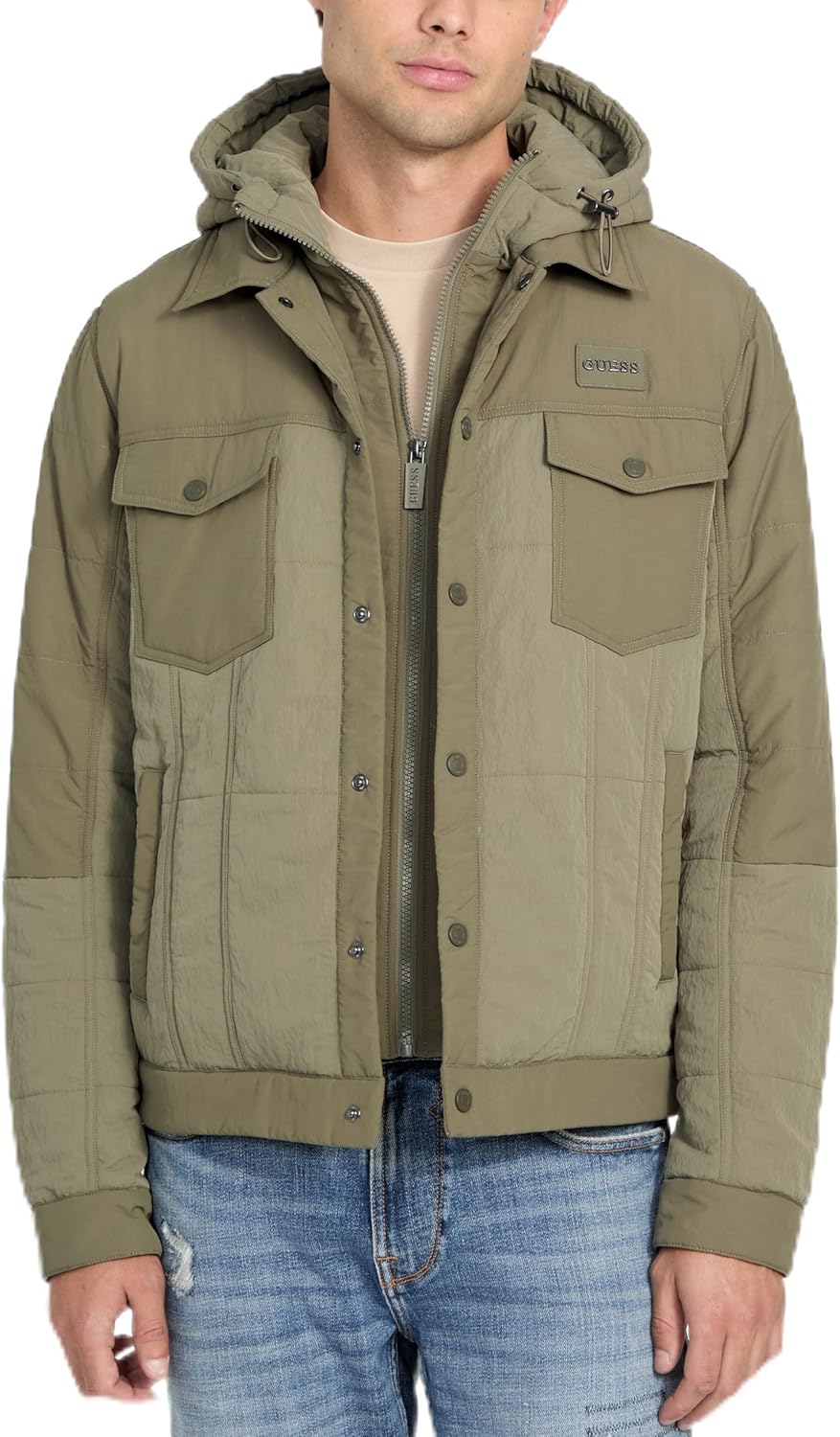 GUESS мужская куртка Michele Padded Trucker из легкого плотного нейлона, Oak Shade
GUESS мужская куртка Michele Padded Trucker из легкого плотного нейлона, Oak Shade