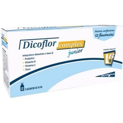 Dicoflor Complex Junior пищевая добавка 12 флаконов Dicofarm 
Dicoflor Complex Junior пищевая добавка 12 флаконов Dicofarm