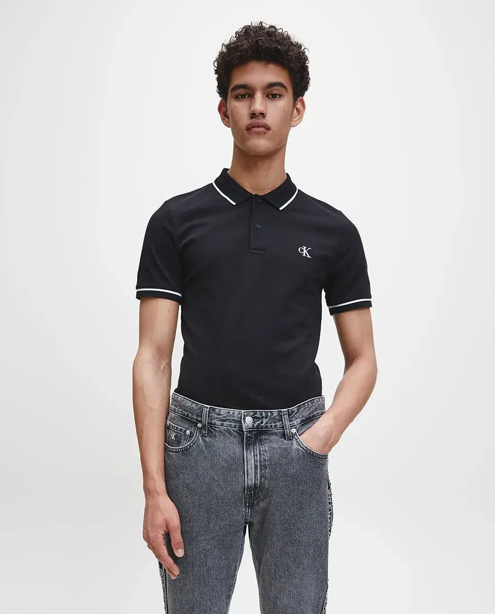 Мужское тонкое черное пике-поло Calvin Klein Jeans, черный
Мужское тонкое черное пике-поло Calvin Klein Jeans, черный