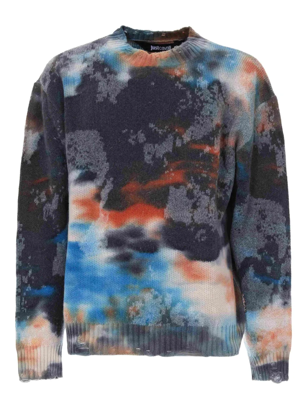 Свитер с эффектом потертости и принтом тай-дай Just Cavalli, черный
Свитер с эффектом потертости и принтом тай-дай Just Cavalli, черный