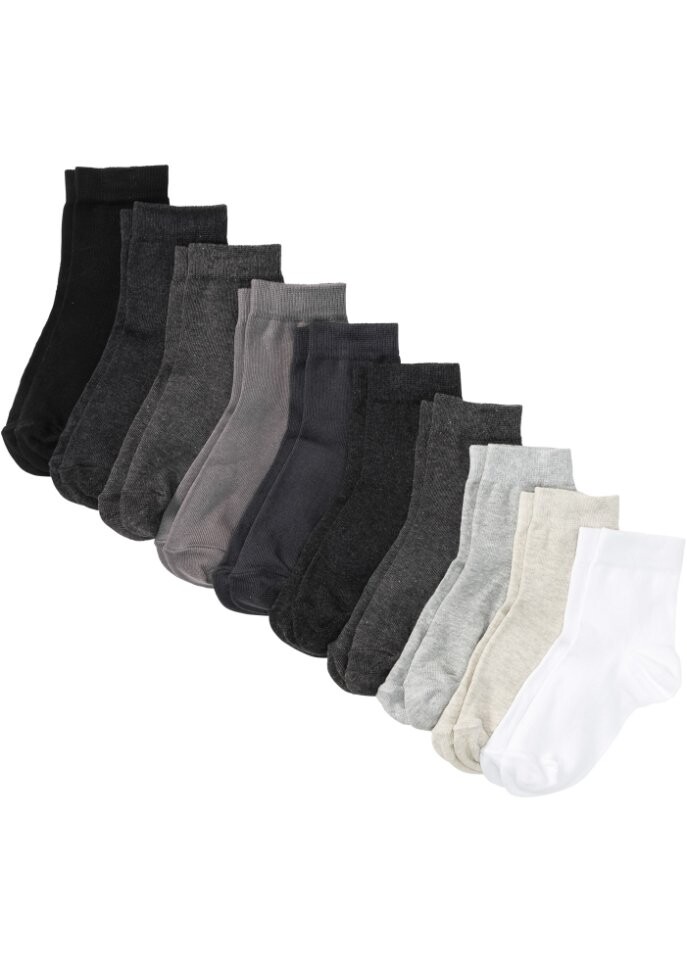 Короткие носки (10 шт) из натурального хлопка Bpc Bonprix Collection, серый 
Короткие носки (10 шт) из натурального хлопка Bpc Bonprix Collection, серый