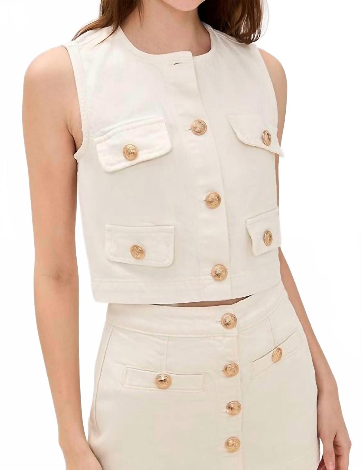 Сахарная пуговичная жилетка в технике овердай натуральный BLANKNYC
Сахарная пуговичная жилетка в технике овердай натуральный BLANKNYC