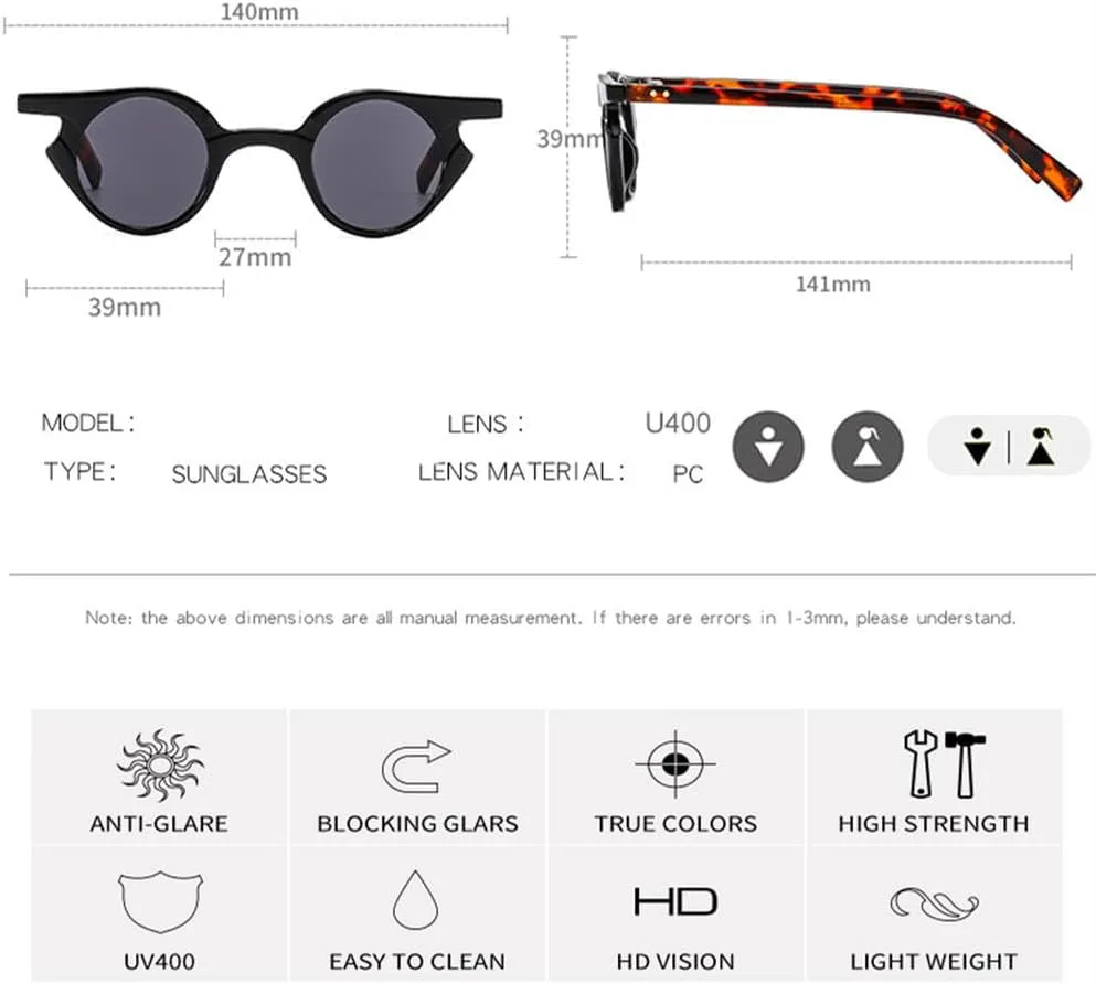 Сексуальные круглые солнцезащитные очки для женщин, модные очки в маленькой оправе с защитой от УФ-излучения UV400, панк-стиль, ретро-очки UV400 HHZZYVY, C6black-red
Сексуальные круглые солнцезащитные очки для женщин, модные очки в маленькой оправе с защитой от УФ-излучения UV400, панк-стиль, ретро-очки UV400 HHZZYVY, C6black-red