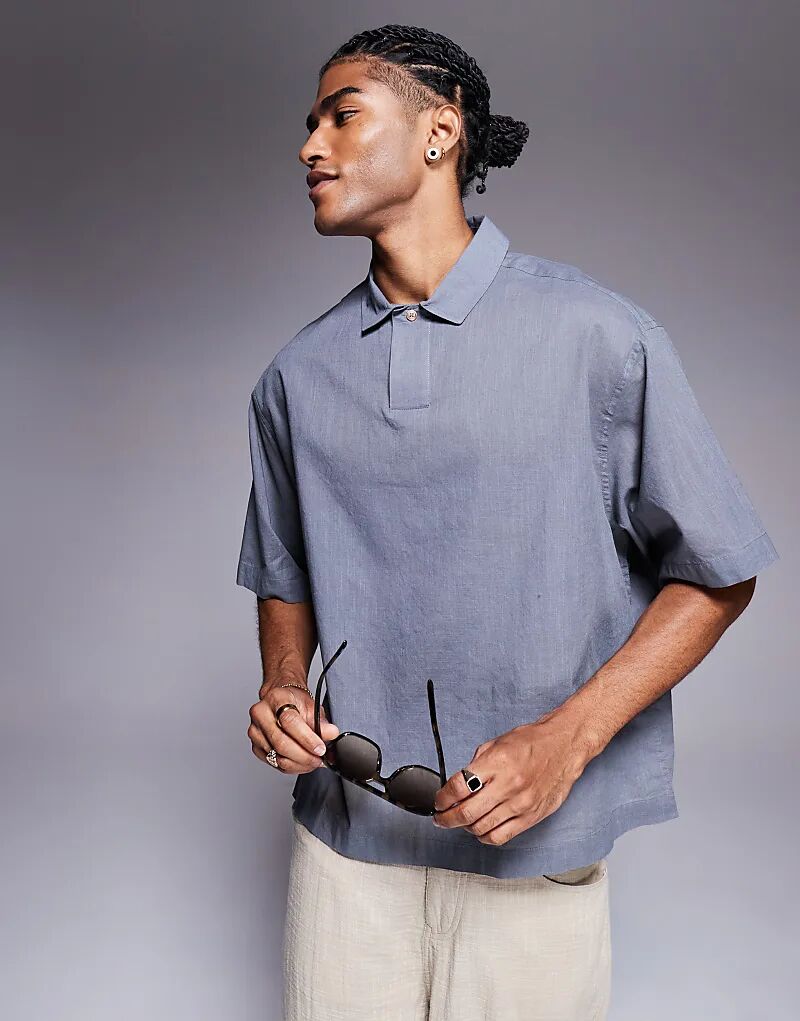 Рубашка свободного кроя ASOS DESIGN из искусственного льна серого цвета
Рубашка свободного кроя ASOS DESIGN из искусственного льна серого цвета