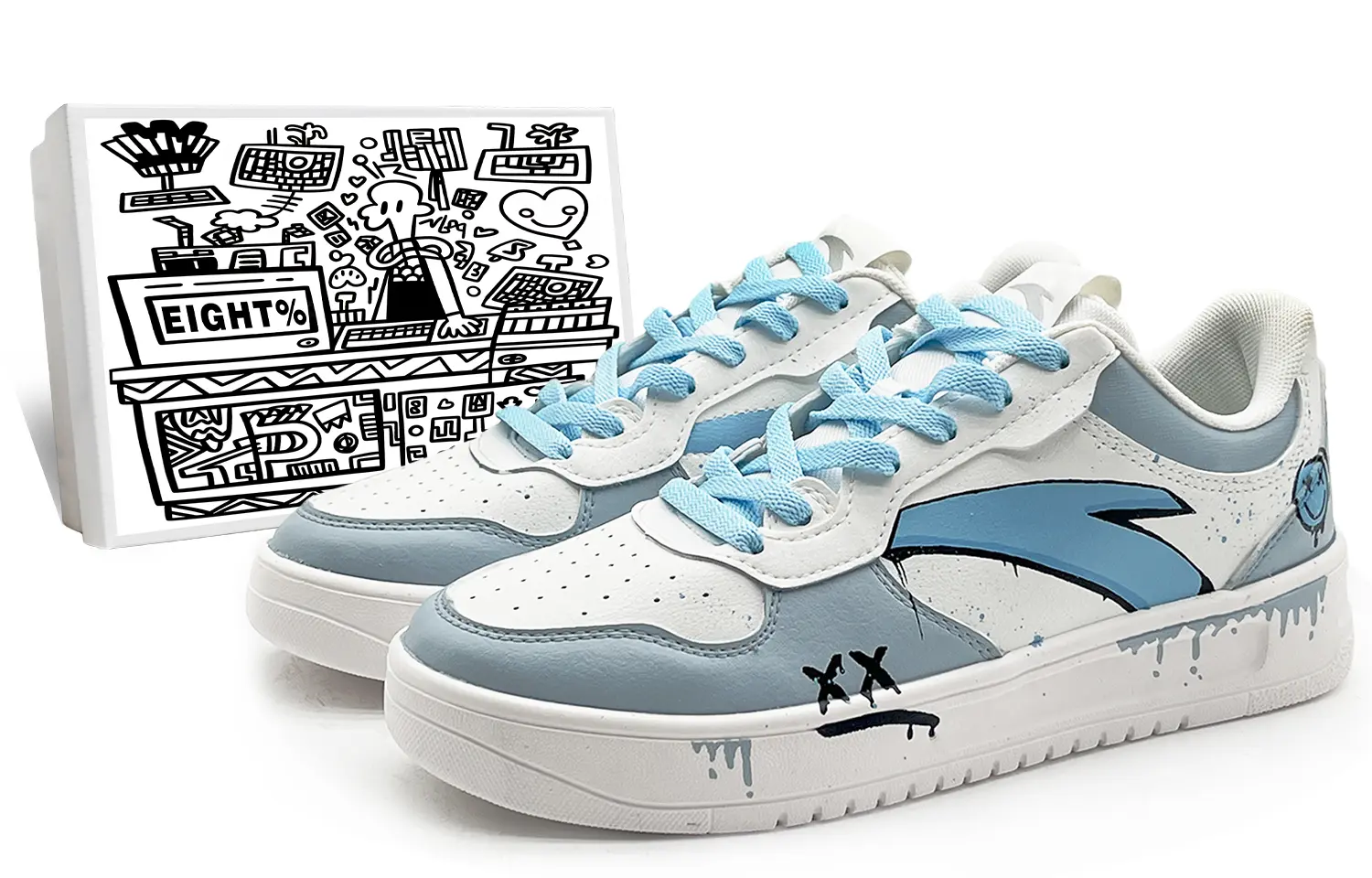 Кеды мужские, обувь для скейтбординга низкая белый/синий/черный Anta
Кеды мужские, обувь для скейтбординга низкая белый/синий/черный Anta