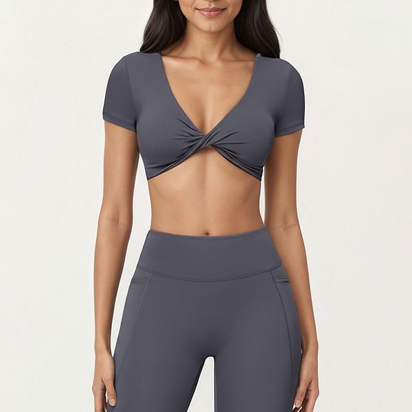 Женский короткий топ с V-образным вырезом и перекрученным передом Anna-Kaci, Gray
Женский короткий топ с V-образным вырезом и перекрученным передом Anna-Kaci, Gray