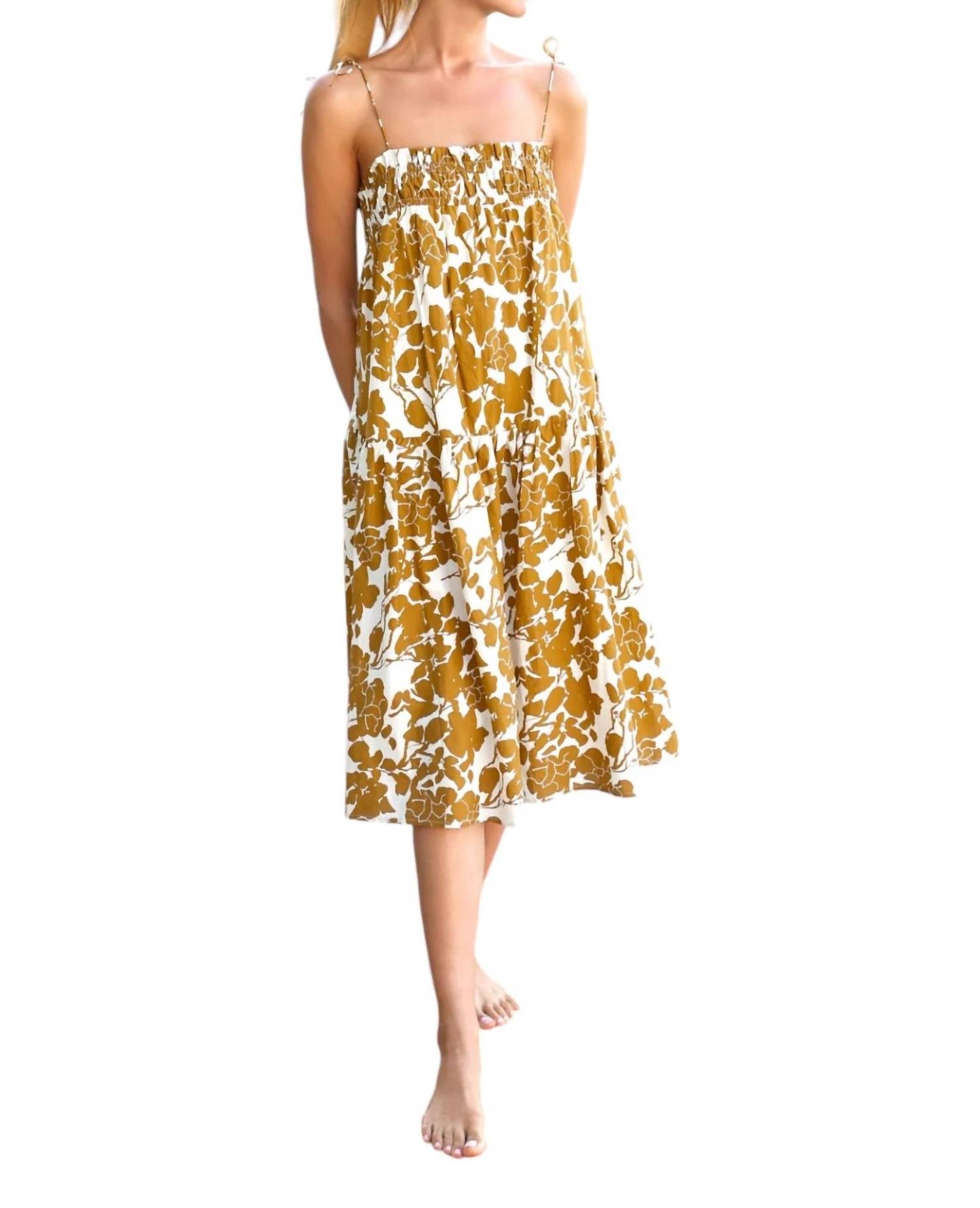 Платье-миди Heihee с заниженной талией в цвете Sundial GREYLIN 
Платье-миди Heihee с заниженной талией в цвете Sundial GREYLIN