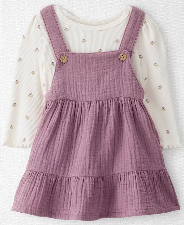 Комплект из двух предметов: платье-джемпер без рукавов и топ из органического материала для маленьких девочек Carter's
Комплект из двух предметов: платье-джемпер без рукавов и топ из органического материала для маленьких девочек Carter's