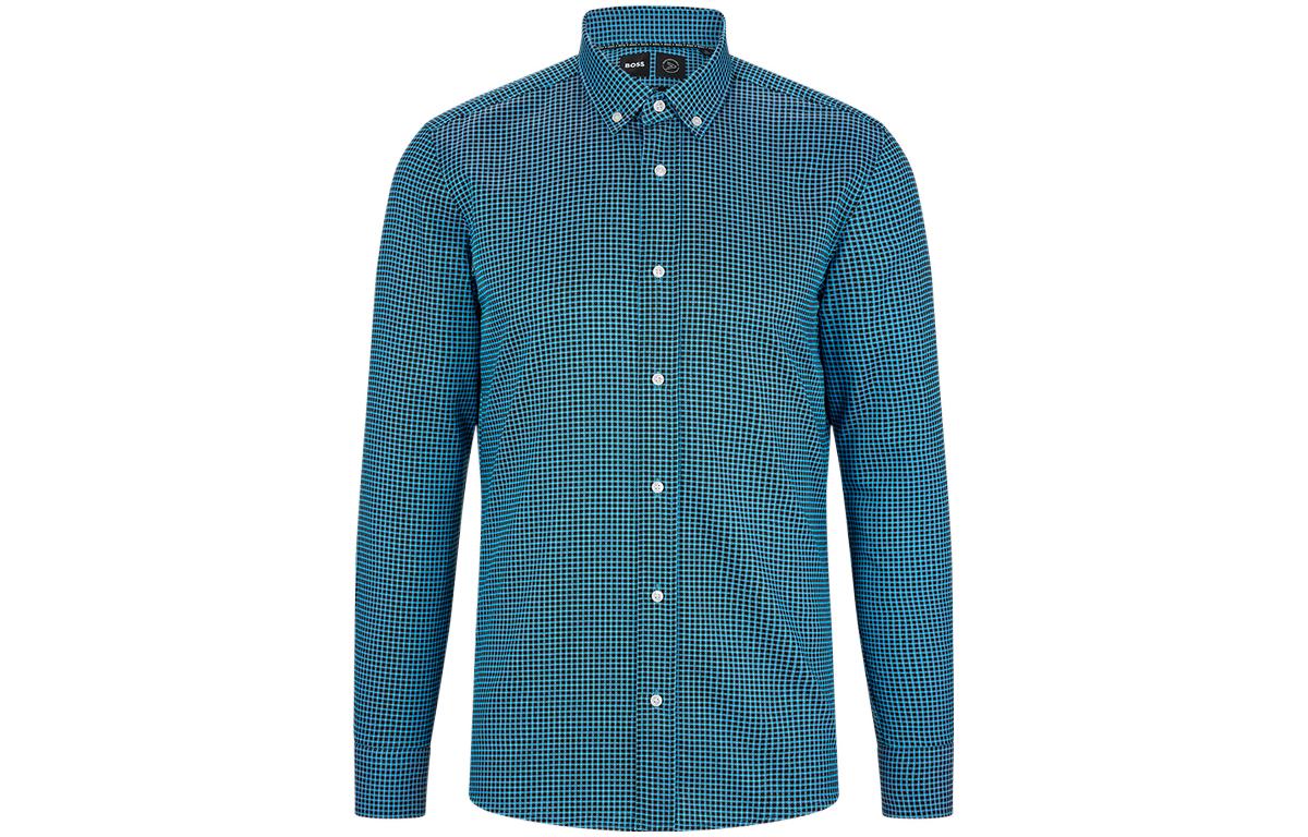 HUGO BOSS Мужская зеленая рубашка SS22
HUGO BOSS Мужская зеленая рубашка SS22