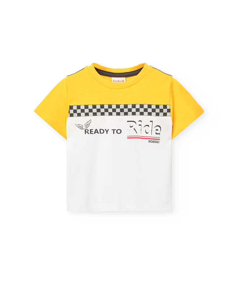 Футболка с короткими рукавами и круглым вырезом для мальчика Boboli, желтый
Футболка с короткими рукавами и круглым вырезом для мальчика Boboli, желтый