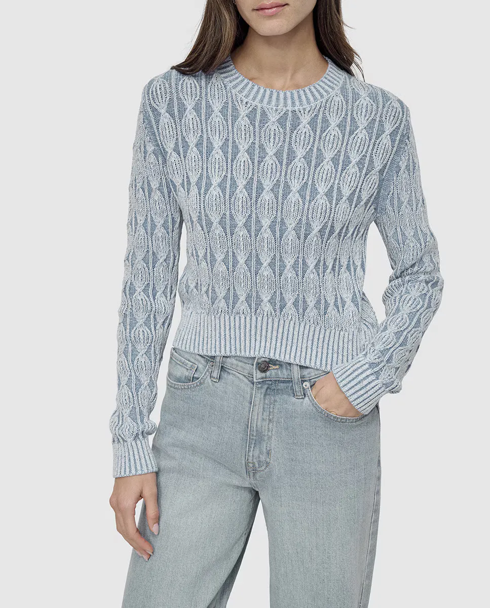 Женский короткий свитер с закругленным подолом и длинными рукавами Dkny Jeans, голубой
Женский короткий свитер с закругленным подолом и длинными рукавами Dkny Jeans, голубой