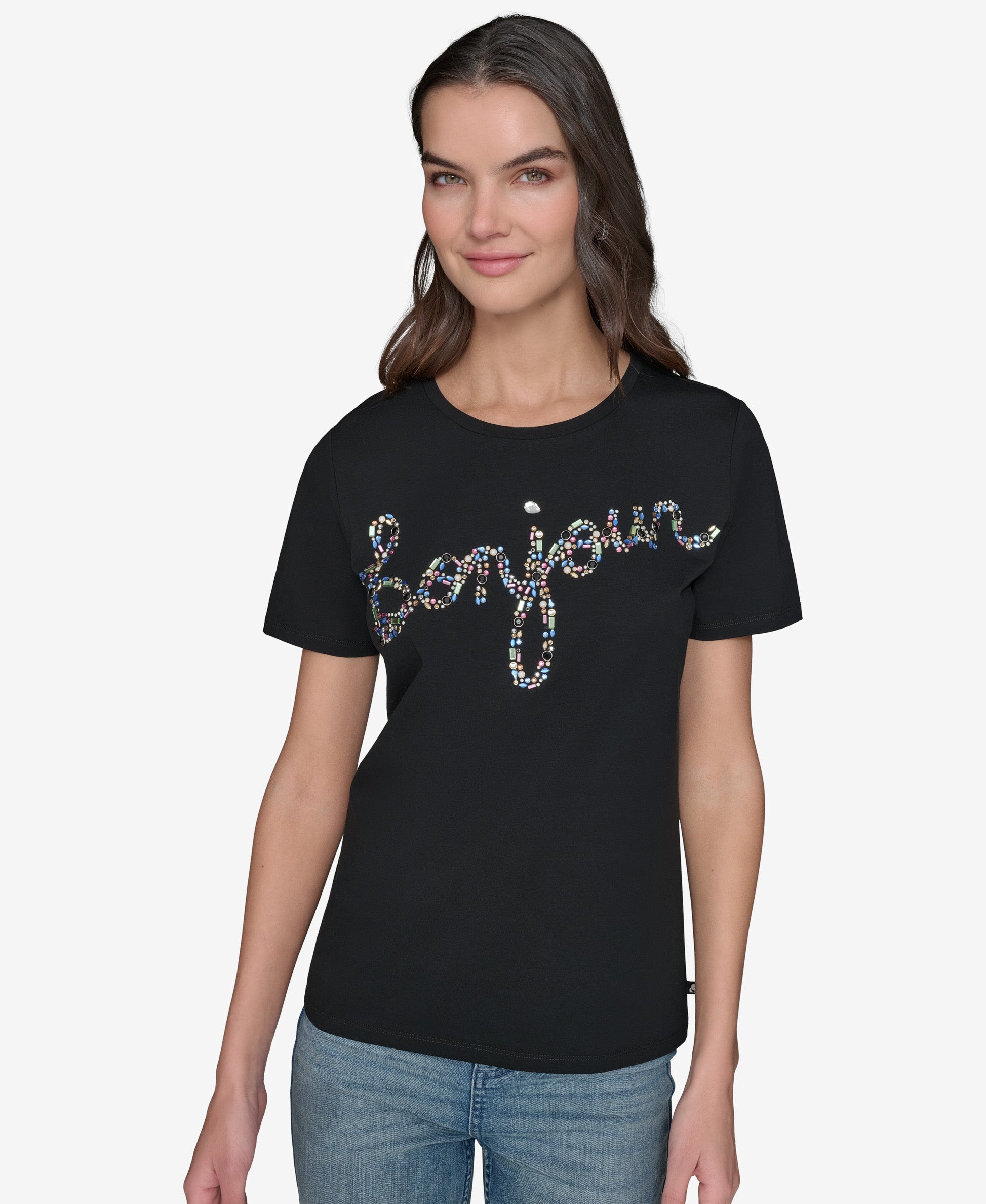 Футболка с логотипом bonjour, украшенная драгоценными декоратив ...изделиями KARL LAGERFELD PARIS, черный
Футболка с логотипом bonjour, украшенная драгоценными декоратив ...изделиями KARL LAGERFELD PARIS, черный