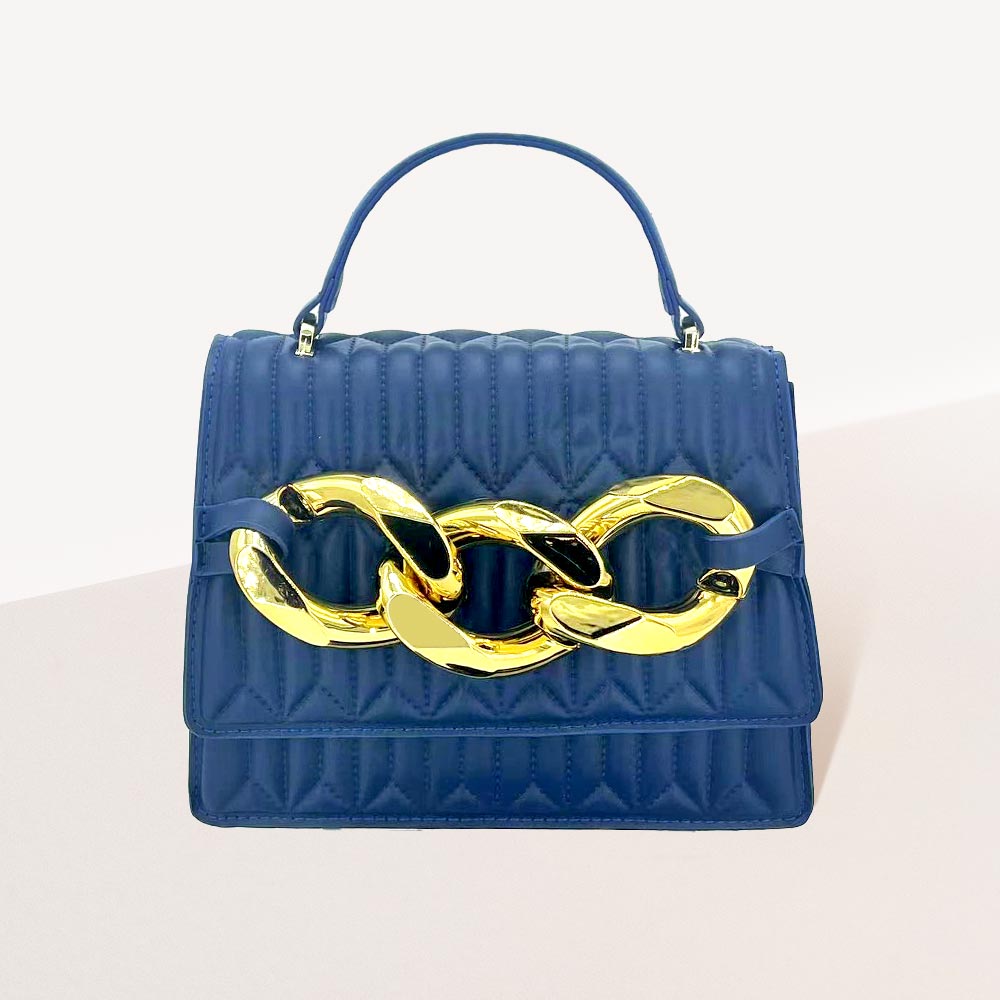 Сумка через плечо с верхней ручкой из искусственной кожи с массивной металлической отделкой FASHNZFAB, синий
Сумка через плечо с верхней ручкой из искусственной кожи с массивной металлической отделкой FASHNZFAB, синий