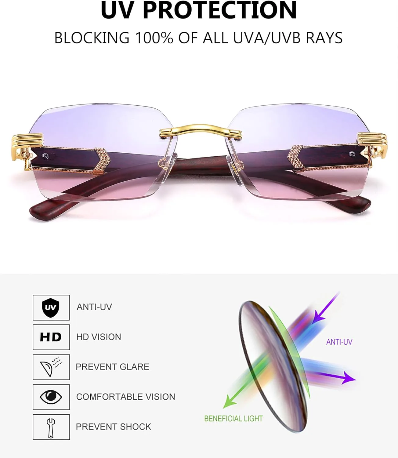 Солнцезащитные очки Pro Acme без оправы, прямоугольной формы, для мужчин и женщин, шестиугольные солнцезащитные очки, безрамочные очки в стиле Y2K, C09 Purple Pink
Солнцезащитные очки Pro Acme без оправы, прямоугольной формы, для мужчин и женщин, шестиугольные солнцезащитные очки, безрамочные очки в стиле Y2K, C09 Purple Pink