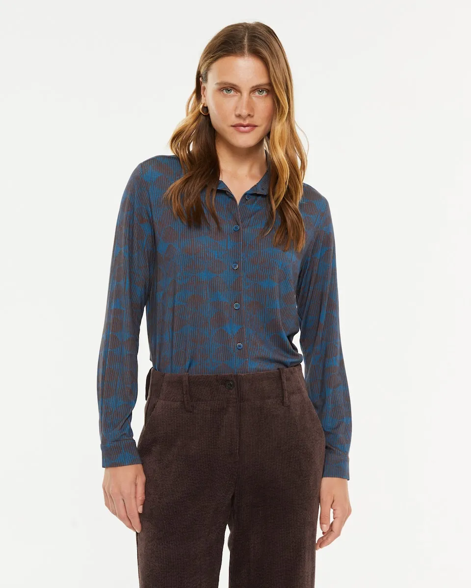 Женская блузка из трикотажа с принтом и отложным воротником Paz Torras, синий
Женская блузка из трикотажа с принтом и отложным воротником Paz Torras, синий