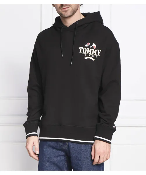 Толстовка для подготовки к катанию на коньках Relaxed fit Tommy Jeans, черный 
Толстовка для подготовки к катанию на коньках Relaxed fit Tommy Jeans, черный
