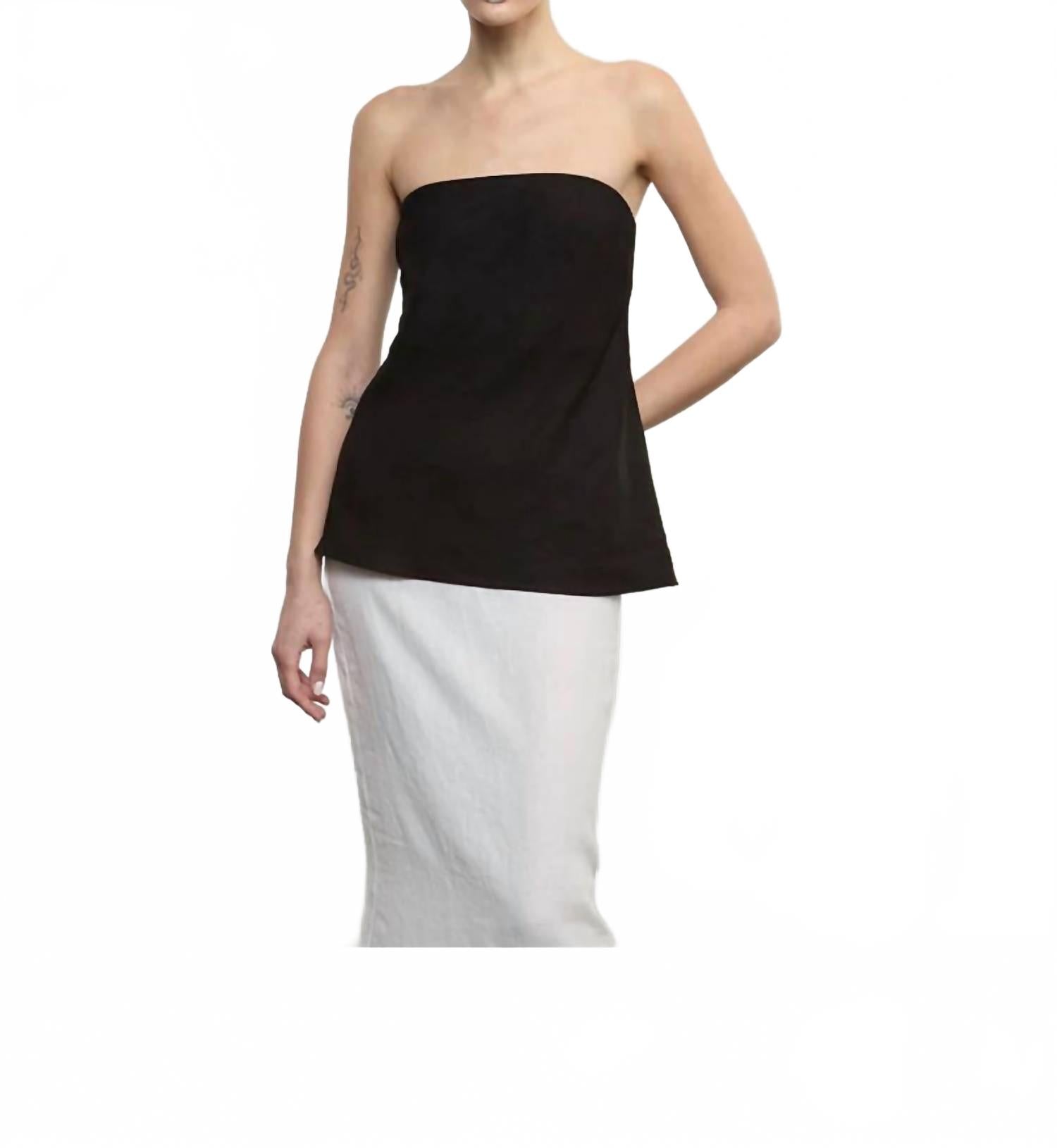 Черная льняная туника без бретелек Enza Costa
Черная льняная туника без бретелек Enza Costa