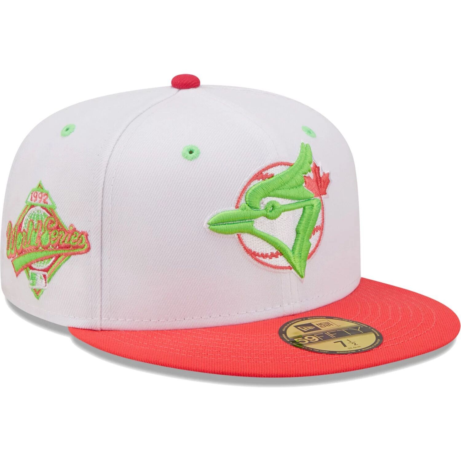 Мужская облегающая шляпа New Era White/Coral Toronto Blue Jays 1992 World Series Strawberry Lolli 59FIFTY 
Мужская облегающая шляпа New Era White/Coral Toronto Blue Jays 1992 World Series Strawberry Lolli 59FIFTY