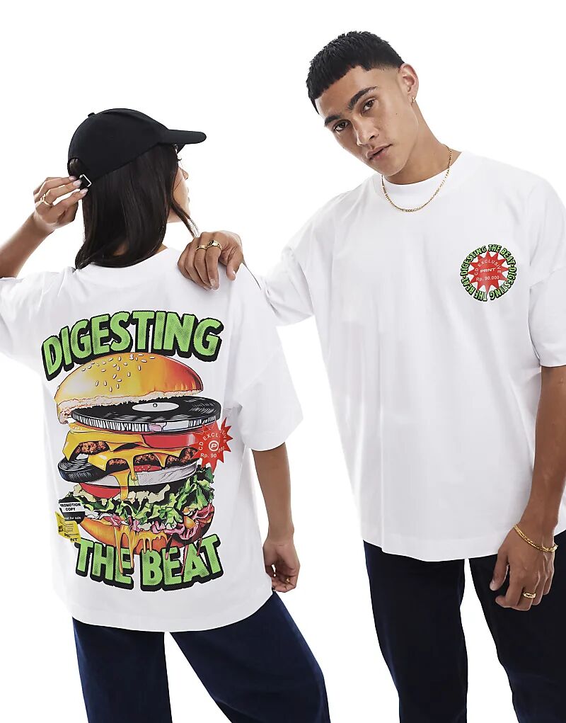 Футболка большого размера PRNT Digesting the beat белого цвета
Футболка большого размера PRNT Digesting the beat белого цвета